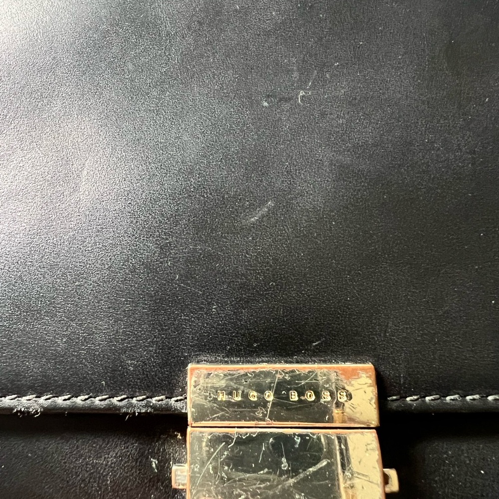 Hugo Boss Black Leather Clutch Wallet on Chain - Picture 6 of 10